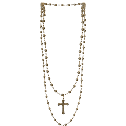 Gold Pearl Rope Necklace w/ Cross Roblox item