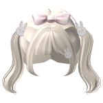 Rambut Pigtails Blond W/ Clip Bunny