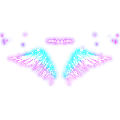 Glowing Sparkle Wings w/ Halo - Blue Pink