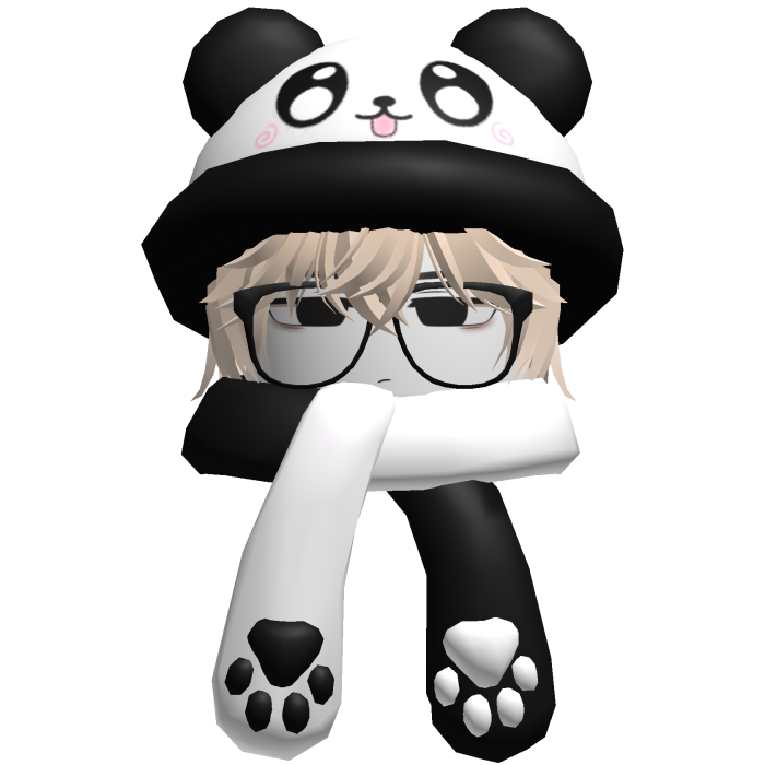 Cute Panda Hat + Scarf Boy Hair Beige