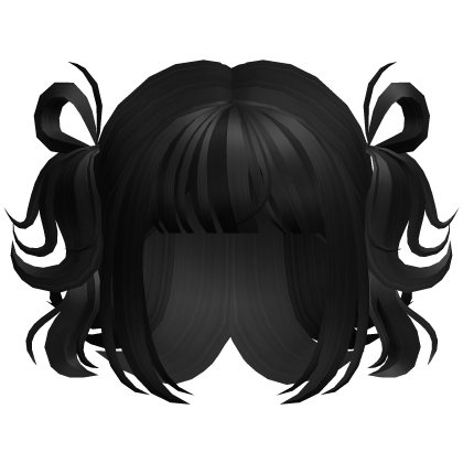 Y2K Swirly Pigtails in Black Roblox item