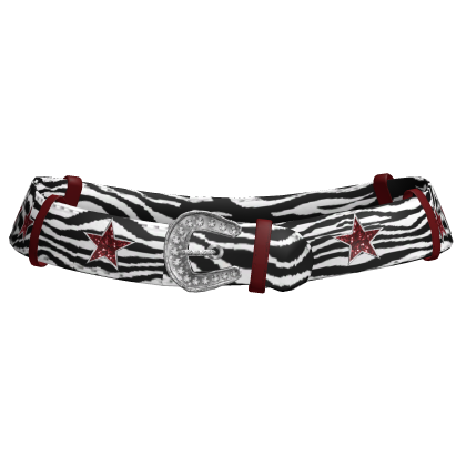 Star Y2K Gyaru Zebra Low Belt In Red