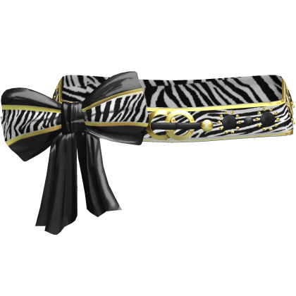 Zebra Gyaru Black Bow Belt 2000s Gold Agejo