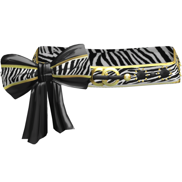 Zebra Gyaru Black Bow Belt 2000s Gold Agejo