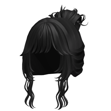 Fancy Ponytail Updo Hair Black Roblox item