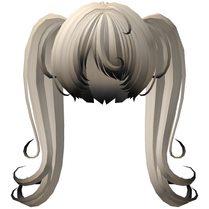 curly long overgrown pigtails in blonde black Roblox item