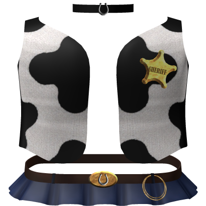 Cute Cartoon Cowgirl Sheriff Outfit 