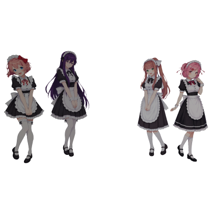 Monika, Sayori, Yuri, & Natsuki Maid Cutout Roblox item