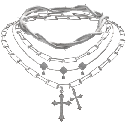 Jesus Layered Cross Gold Clover Necklace Roblox item