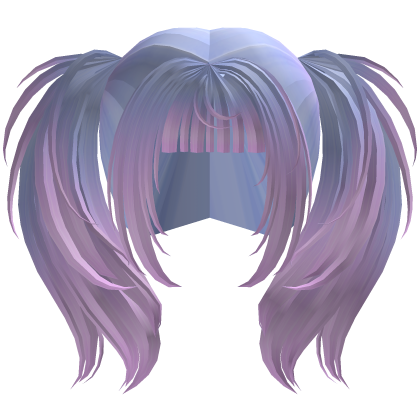 ・ᴥ・ : Long Messy Scene Pigtails In Pink Blue Roblox item
