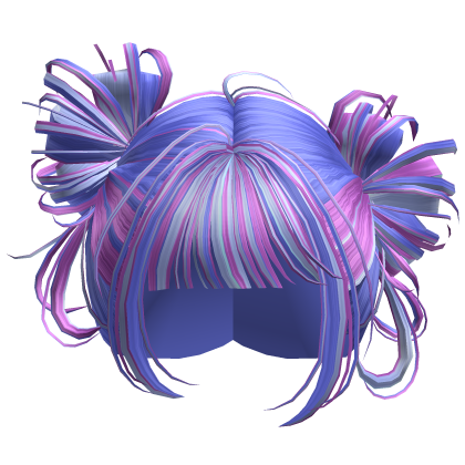 Lavender & Blue Messy Tilted Buns thumbnail