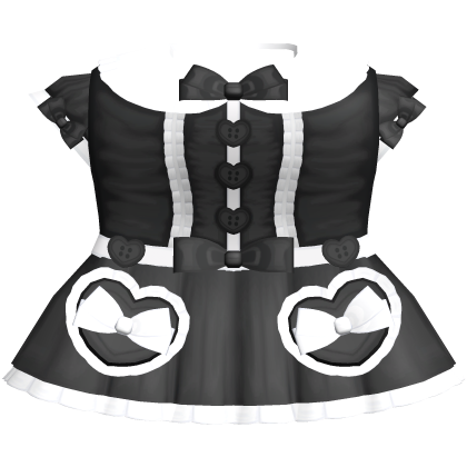 ꒰Cute Black - White Princess Dress w/ Bows 