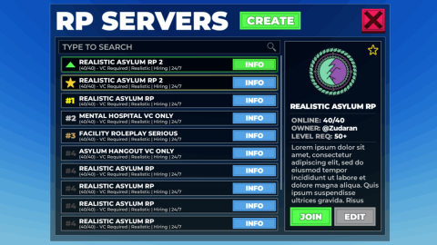 ROLEPLAY SERVERS SIGNUP