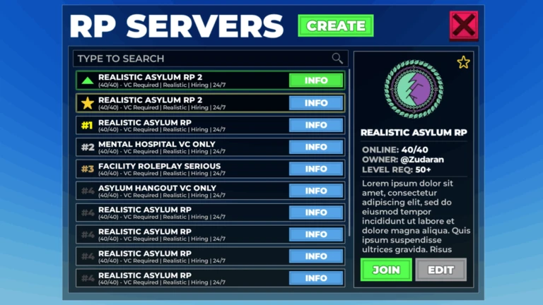 ROLEPLAY SERVERS SIGNUP