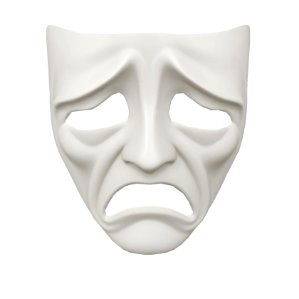Sculpted Ivory Tragedy Mask