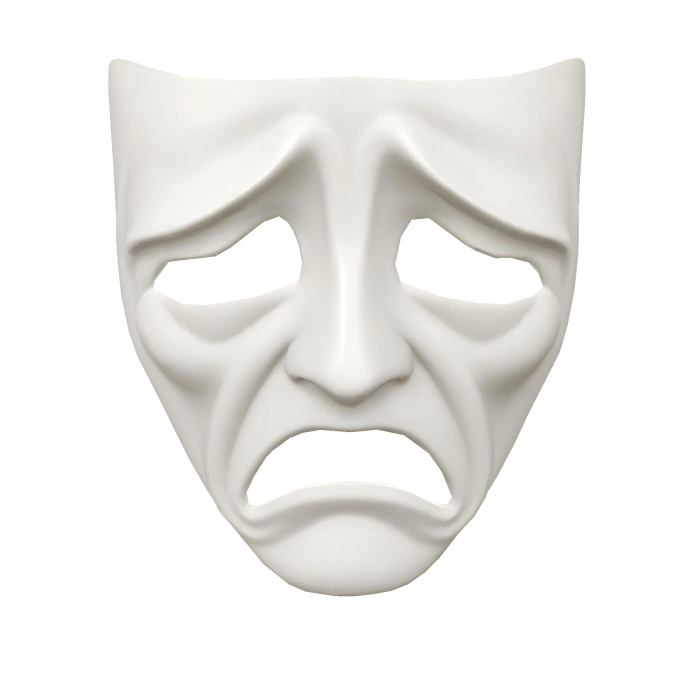 Sculpted Ivory Tragedy Mask