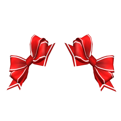Christmas Adorable Double Bows Red w stripe