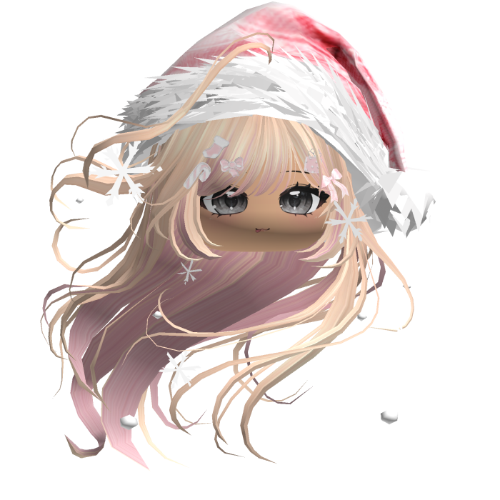 Windy Anime Hair w/Santa Hat (Blonde&Pink)