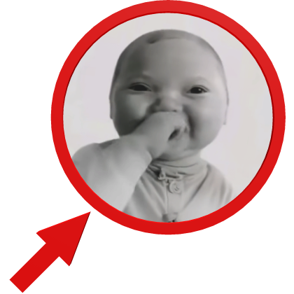 Laughing Ai Baby Red Circle