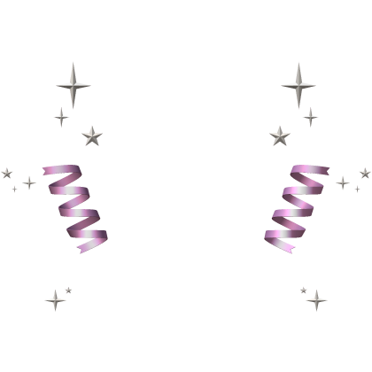 Sakura Antlers Pink Ribbon and Silver Stars Add on