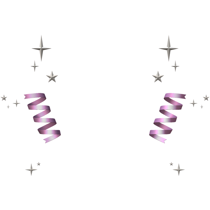 Sakura Antlers Pink Ribbon and Silver Stars Add on