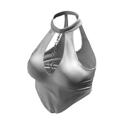 Y2K Star Chain Halter Top White [JEYS]
