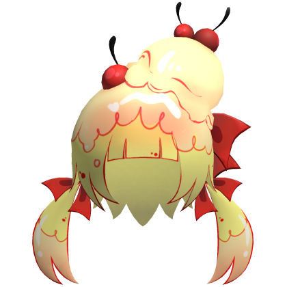 Toon Lowpoly Ice Cream Sunday Girl Hair