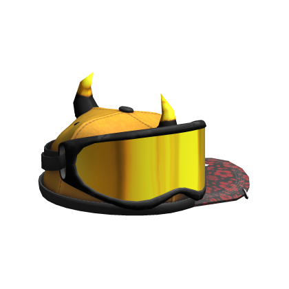 yellow snapback w dirt bike goggles Roblox item