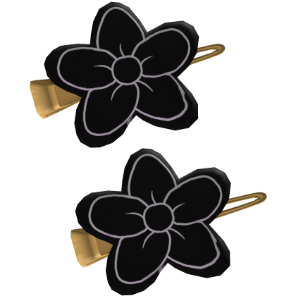 Black Flower Hair Clips (Front)
