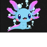 Cute axolotl blue