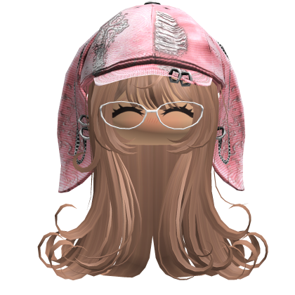 Strawb Blond Cute Curly Swirly Hair wY2K Bunny Cap Roblox item
