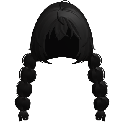 black kawaii anime bobble braids