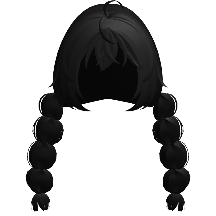 black kawaii anime bobble braids