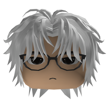 Layered Hair w/ Round Glasses (White)