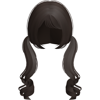 ♡ : cute long curly pigtails in warm brown