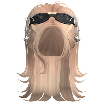 Long Emo Layered Ponytail W/ Sunglasses (Blonde)