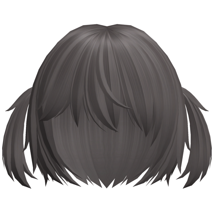 ♡ kawaii short ash brown cat hair w pigtails