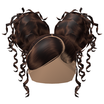 Curly Brown Messy Double Buns Roblox item