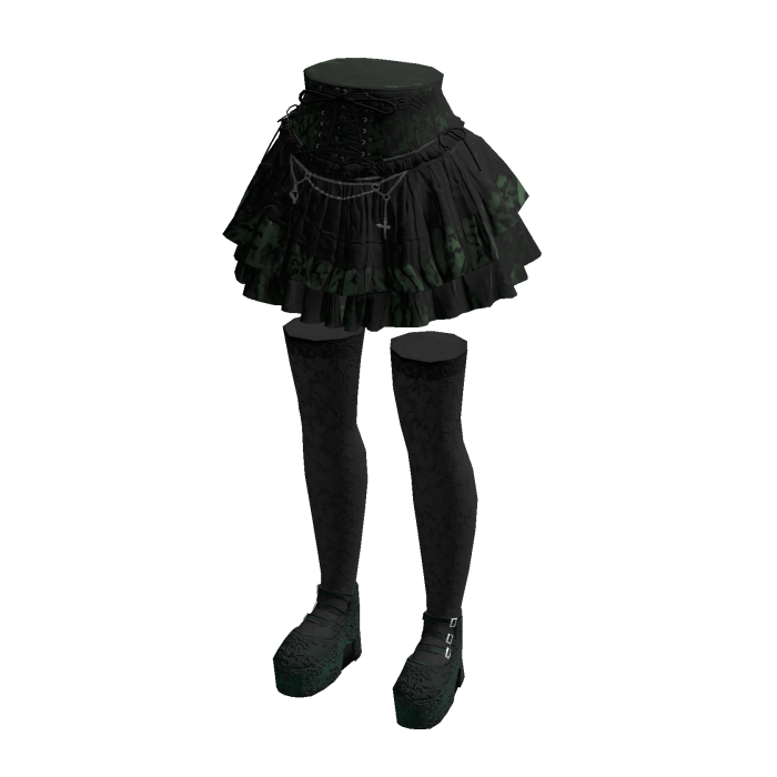 Pleated Mini Skirt (Green)
