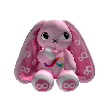 Pink Autism Rabbit Plush [Back] Roblox item