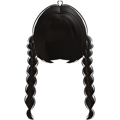 cute front double doll braids in dark brown Roblox item