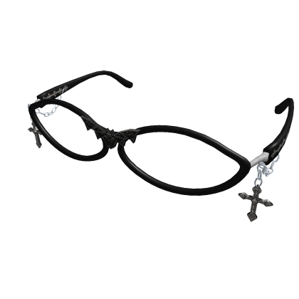 Black Gothic Y2K Bat Cross Glasses