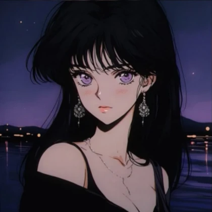 Old 90’s Aesthetic Anime Girl Portrait