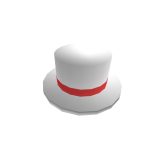 Red Banded White Top Hat