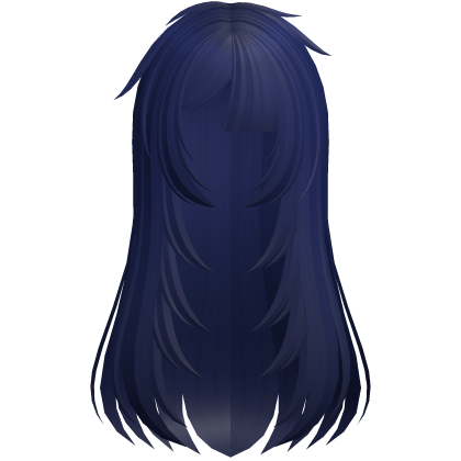 🖤 layered messy fallen angel hair in blue