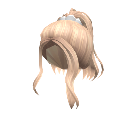 Messy short ponytail in blonde