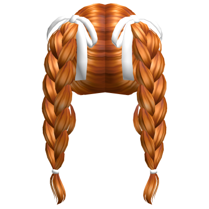 Adorable Braided Pigtails w/ Bows (Ginger) Roblox item