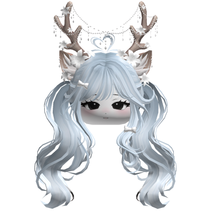 Ethereal Christmas Fairy Fawn Pigtails w/ Antlers
