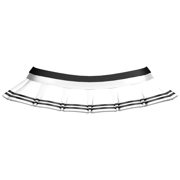 Preppy Pleated Cheer Mini Skirt (White & Black)
