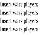 Insert wars players (I.W.P